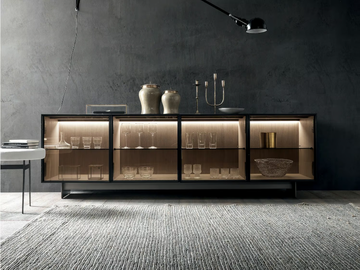 FLOAT - Wood and glass sideboard with integrated lighting by MODULNOVA - view 3