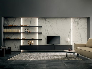 FRAME - Wall-mounted oak storage wall with integrated lighting by MODULNOVA - view 2