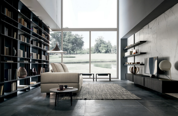 FRAME - Wall-mounted oak storage wall with integrated lighting by MODULNOVA - view 3