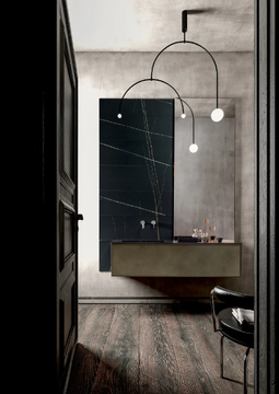 FRAME - Single wall-mounted metal vanity unit with mirror by MODULNOVA - view 3