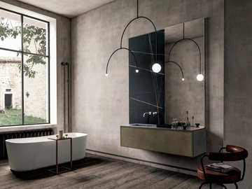 FRAME - Single wall-mounted metal vanity unit with mirror by MODULNOVA - view 2