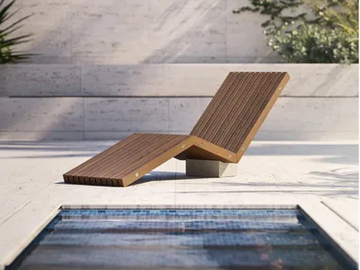 XY - Solid wood deck chair by MODULNOVA - view 2