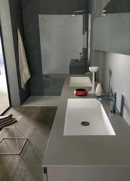 LIGHT - Double wall-mounted milltech vanity unit by MODULNOVA - view 3