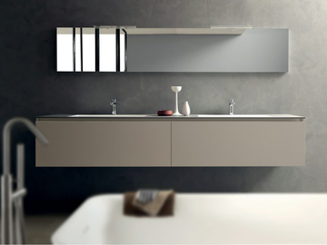 LIGHT - Double wall-mounted milltech vanity unit by MODULNOVA - view 2