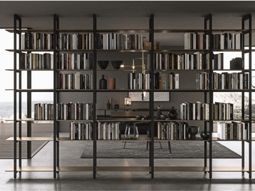 UNLIMITED - Open floor-ceiling mounted bookcase by MODULNOVA - view 2