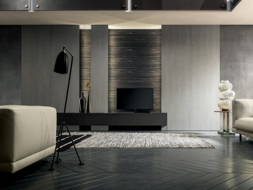 MH6 - Wall-mounted milltech TV wall system by MODULNOVA - view 2