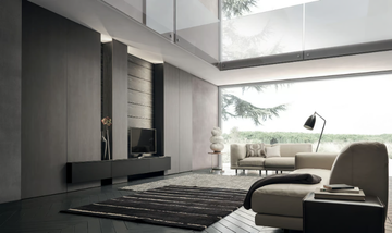 MH6 - Wall-mounted milltech TV wall system by MODULNOVA - view 3