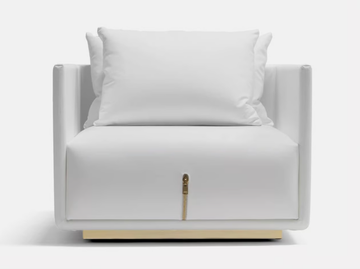 LAMPO - Swivel leather armchair with armrests by MORADA - view 2