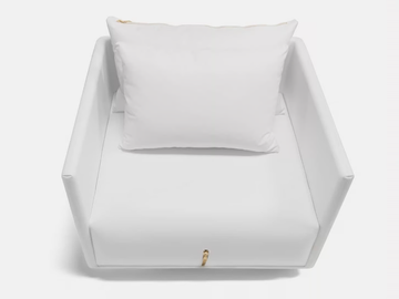 LAMPO - Swivel leather armchair with armrests by MORADA - view 3