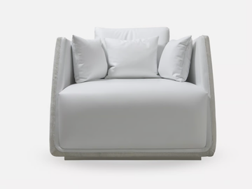 PALM BAY - Swivel leather armchair with armrests by MORADA - view 3