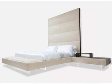 GRAN HEAVEN - Nabuk king size bed with integrated nightstands by MORADA - view 2