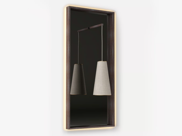 HEAVEN - Framed wooden mirror with integrated lighting by MORADA - view 2