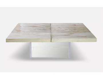 PETRA - Square acrylic and wooden coffee table by MORADA - view 2