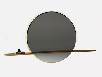 RONDITO - Metal hall mirror with shelf by MORADA - view 2