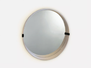 RONDO - Framed wall-mounted leather mirror by MORADA - view 2