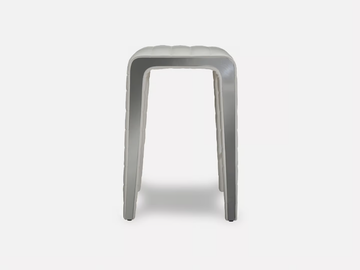 SALTO - Upholstered leather stool with footrest by MORADA - view 3