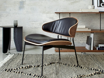 LUZ - Upholstered leather easy chair by MORE - view 3