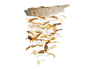 AUTUMN LEAVES - Handmade Murano glass pendant lamp by MULTIFORME - view 2