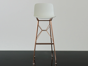 TROY - High polypropylene stool with back by Magis - view 2