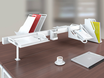 NEW WAVE - Powder coated steel desk set by Manade - view 3