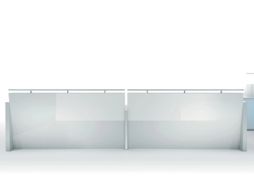 BEAUTY TOUCH - Reception desk in glossy white lacquered wood and glass by Manerba - view 2