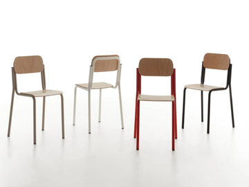 EASY - Stackable metal chair open back by Manerba - view 2