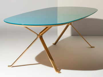REFLECTION - Oval glass office desk by Manerba - view 2