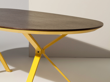 REVO - Oval wooden office desk by Manerba - view 3