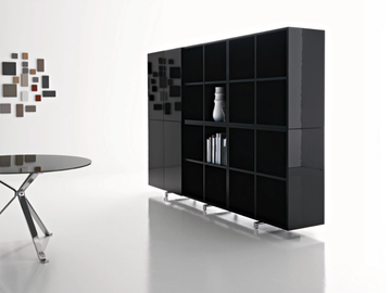 REVO - Open tall wooden office shelving by Manerba - view 2