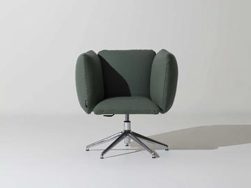 UNDECIDED - Swivel velvet easy chair with armrests by Manerba - view 3
