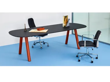 APOLLO - Oval wooden office desk by Manerba - view 2