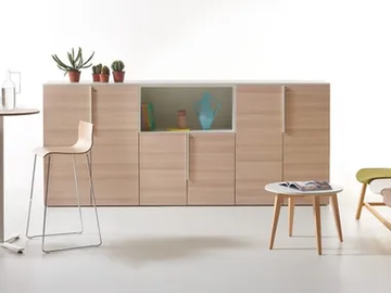 K-BOX - Office furniture in sweden oak and metal handles by Manerba - view 2