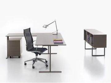 T-LEG - L-shaped wooden office desk by Manerba - view 2