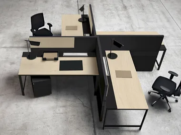 K-WORD - Sectional office desk with desk screens by Manerba - view 2