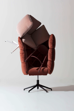 UNDECIDED - Swivel velvet armchair high-back by Manerba - view 3