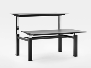 FOLLOW BENCH - Height-adjustable rectangular office desk with cable management by Mara - view 3