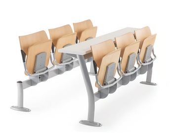 GATE MONOBLOCK - Modular bench desk with integrated chairs by Mara - view 3