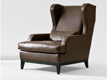 GREY - Leather armchair with armrests by Marac - view 2