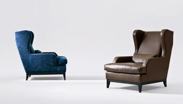 GREY - Leather armchair with armrests by Marac - view 3