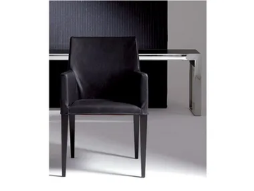 PLANO - Upholstered leather chair with armrests by Marac - view 2