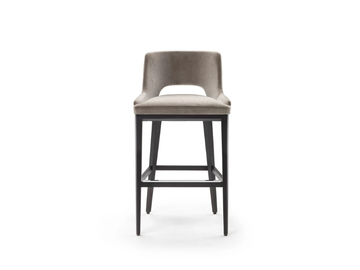 GRACE - Contemporary style fabric barstool with footrest with back by Marelli - view 3
