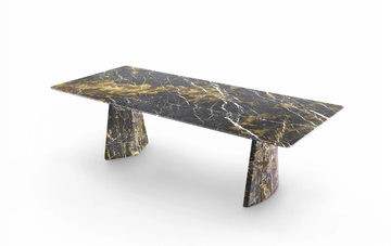 HEBO - Rectangular marble dining table by Marelli - view 3