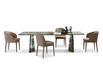 HEBO - Rectangular marble dining table by Marelli - view 2