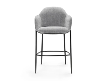 CHIA - Upholstered stool with back by Marelli - view 2