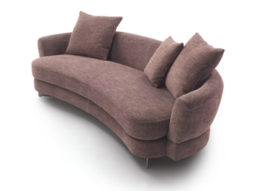 JEFF - Curved 3 seater fabric sofa by Marelli - view 2