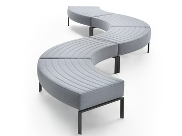 STRIPES BENCH - Upholstered polyurethane bench by Marelli - view 2