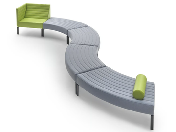 STRIPES BENCH - Upholstered polyurethane bench by Marelli - view 3