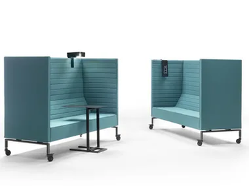 STRIPES - High-back fabric sofa with castors by Marelli - view 2