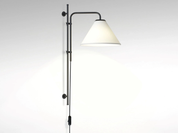 FUNICULÍ A FABRIC - Iron wall lamp with polyester shade by Marset - view 2