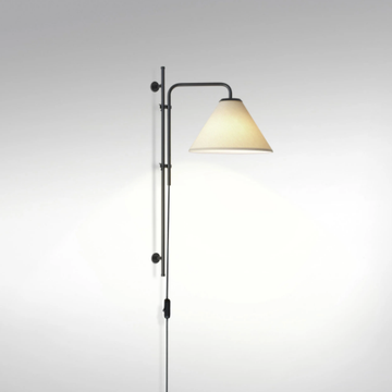 FUNICULÍ A FABRIC - Iron wall lamp with polyester shade by Marset - view 3